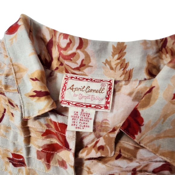 April Cornell Floral Midi Dress - Red and Cream - Picture 10 of 12